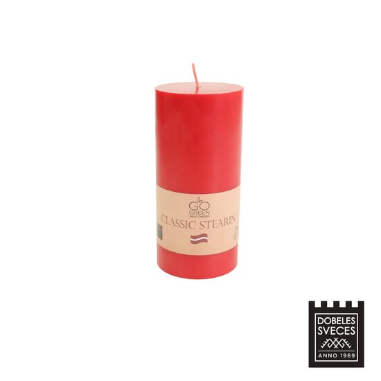 Lieta stearīna cilindriska svece - SARKANA 70x150 mm